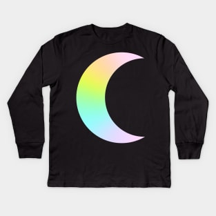 Pastel Rainbow Ombre Moon Kids Long Sleeve T-Shirt